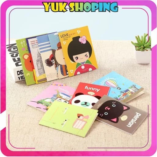 

[RESTOCK] YUKSHOPING R038 BUKU TULIS MINI CARTOON KARTUN CATATAN LUCU