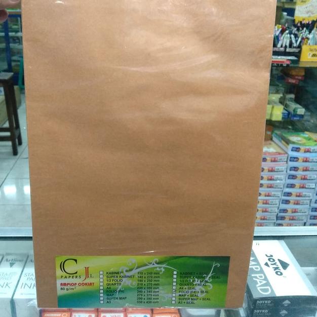 

☑ Amplop Coklat Folio 80 gsm seal isi 100 lembar ֍