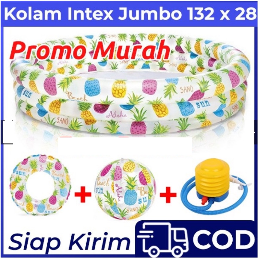 Jual INTEX 59469 Kolam Renang Anak Set Free Pelampung Dan Bola | 132x28 ...