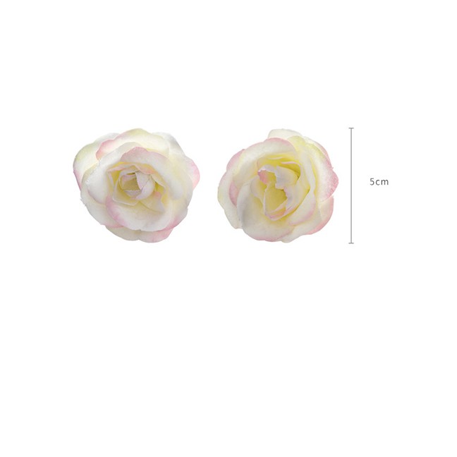 LRC Anting Tusuk Fashion Beige Three-dimensional Flower Earrings F68103