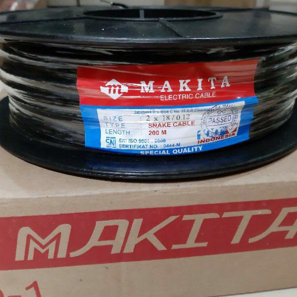 SNAKE CABLE MAKITA 2X18 KABEL HEAD MAKITA HITAM METERAN