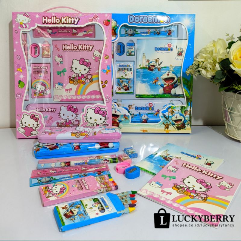 

Stationary Set 8in1 Peralatan Tulis Anak Hello kitty dan Doraemon YOYO8012
