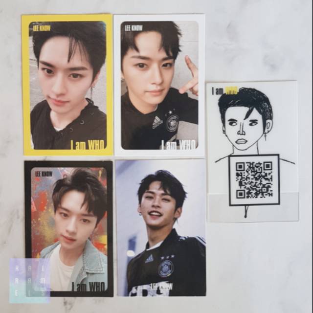STRAY KIDS I AM WHO PHOTOCARD LEE KNOW (WHITE YELLOW BLACK BORDER, BEHIND/MAKING, SELF PORTRAIT)