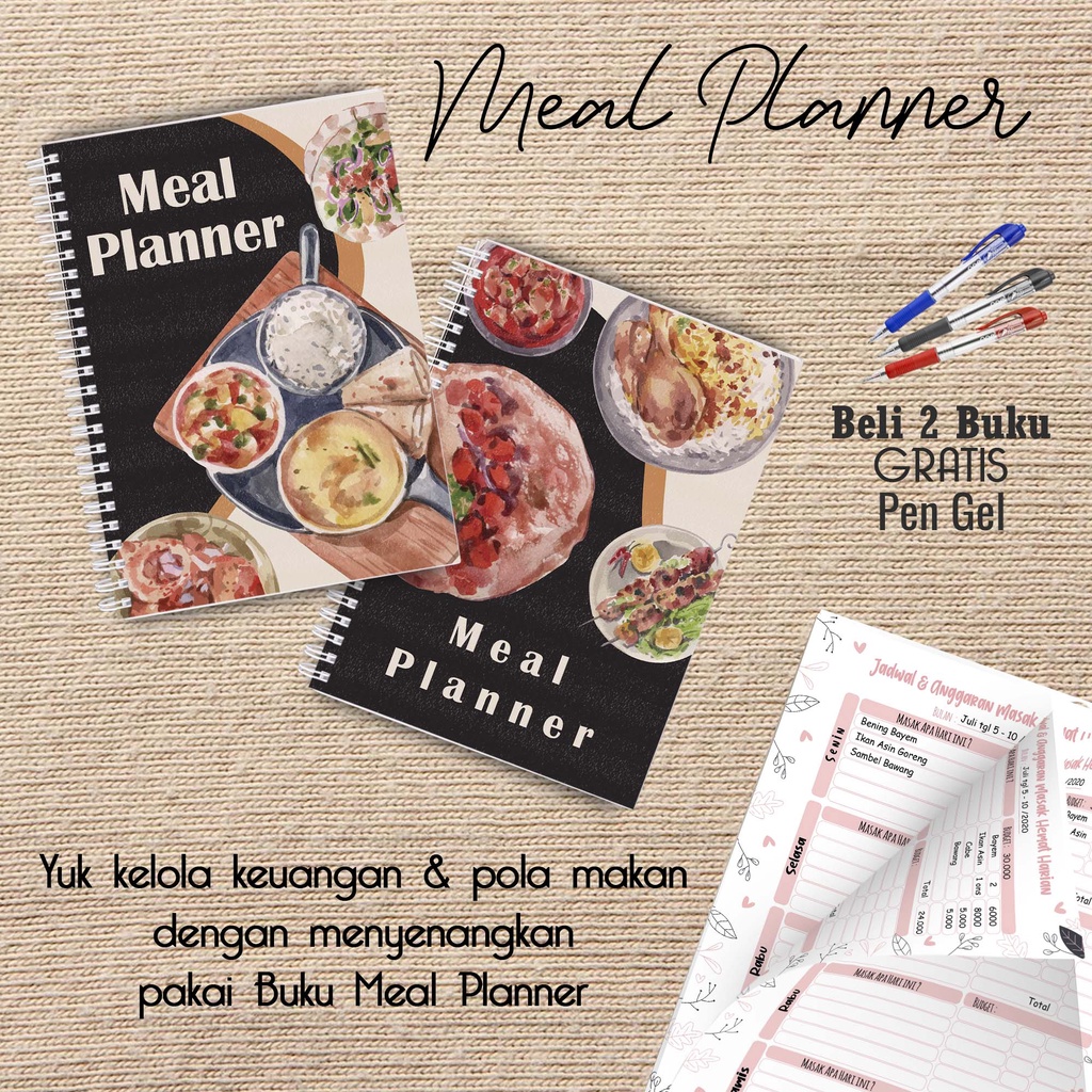 

Artomaringi Meal Planner / Jadwal Menu Hemat Harian Beli 2 Buku Gratis Pen Gel Kode MP09