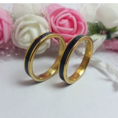 Cincin couple Titanium ukiran nama