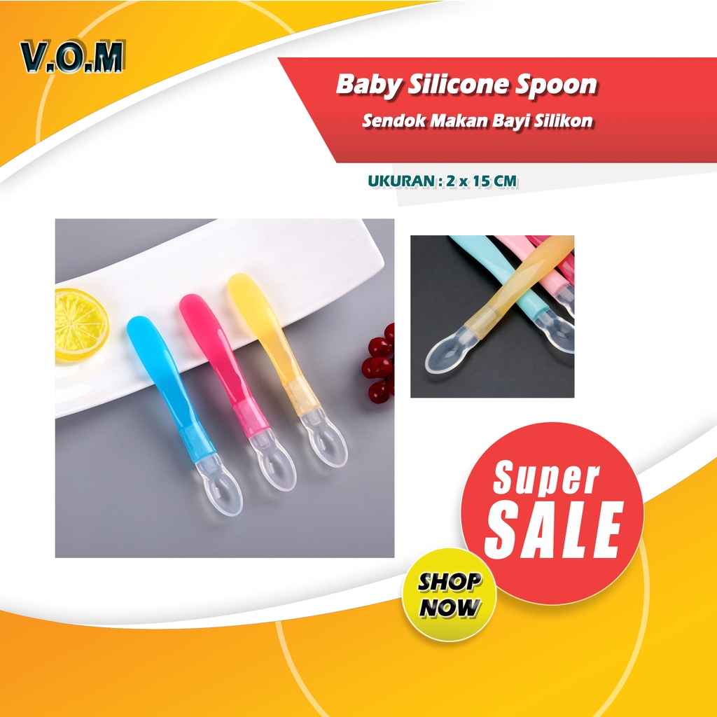 Sendok Makan Bayi Silikon - Baby Silicone Spoon Lentur Aman 0798