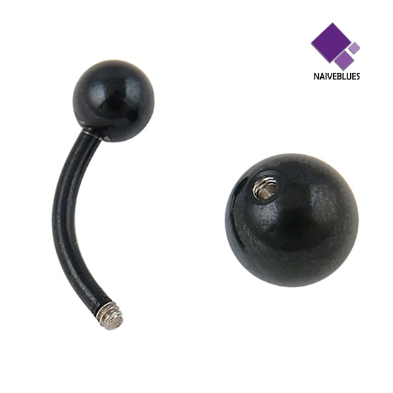 Cincin Tindik Tubuh Bentuk Bola Barbell Bahan Stainless Steel