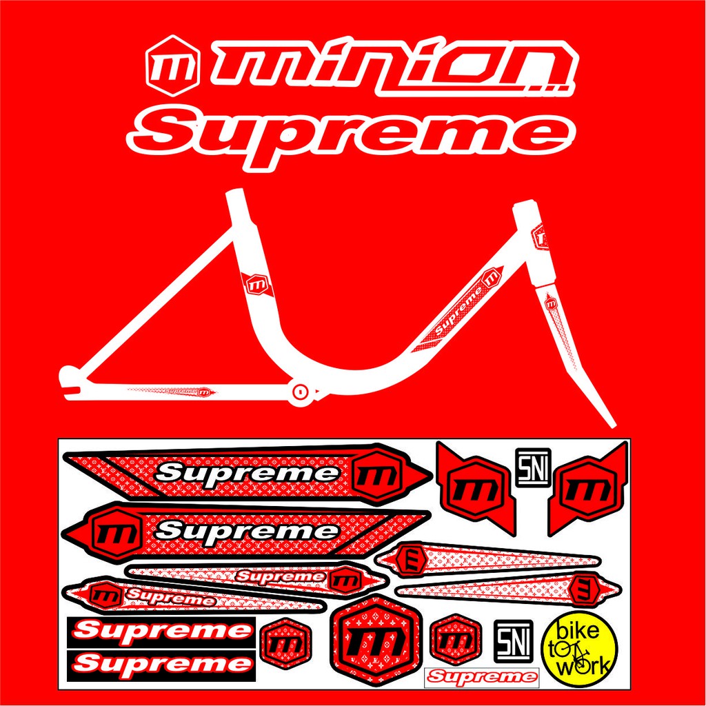 STRIPING BIKE SEPEDA SUPREME DECAL SEPEDA MINION STICKER