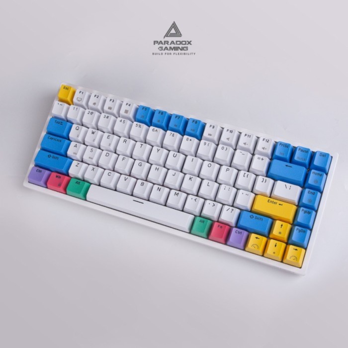 PARADOX GAMING KEYBOARD GHOST ZX-84 WHITE CASE / CHALK / BT 5/ RGB - BLUE