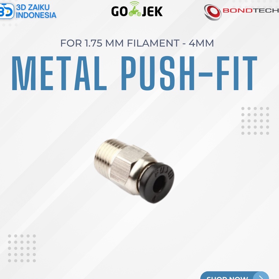 Original Bondtech Metal push-fit connector for 1.75 mm Filament - 6