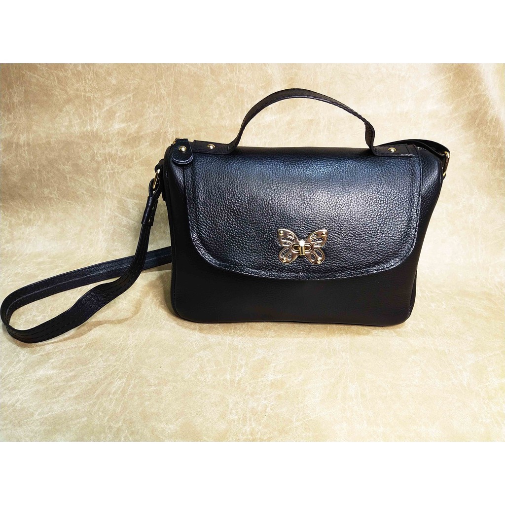 Tas kulit asli wanita papirut garut model selempang