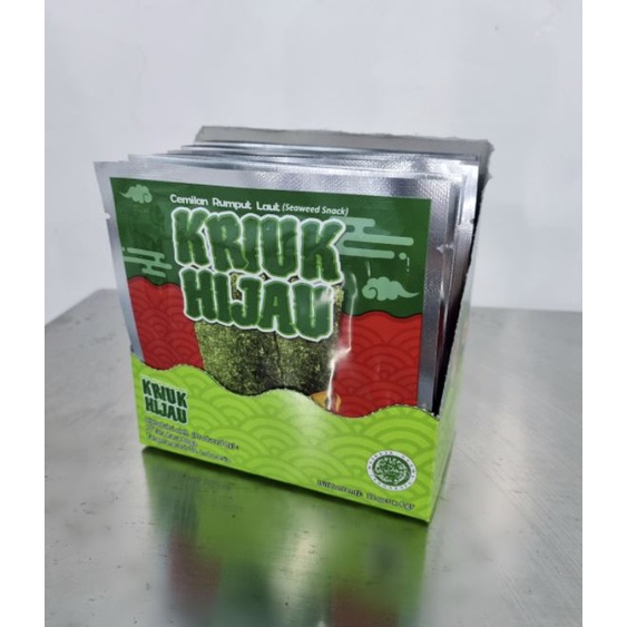 

Kriuk Hijau Ripik Rumput Laut ( 1 box isi 12 bungkus )
