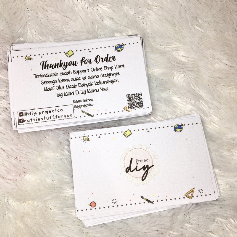 

DIY PROJECT DESIGN + CETAK KARTU NAMA/ THANK YOU CARD/ GREETING CARD 1 BOX ISI 100