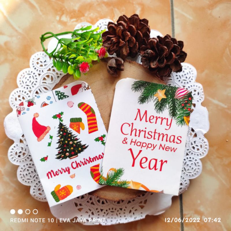 Amplop Natal isi 10 Christmas Xmas Santa Claus Sinterklas / AMPLOP ANGPAU NATAL DAN TAHUN BARU