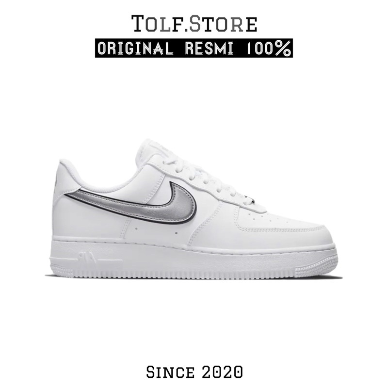 nike air force 1 white metallic silver