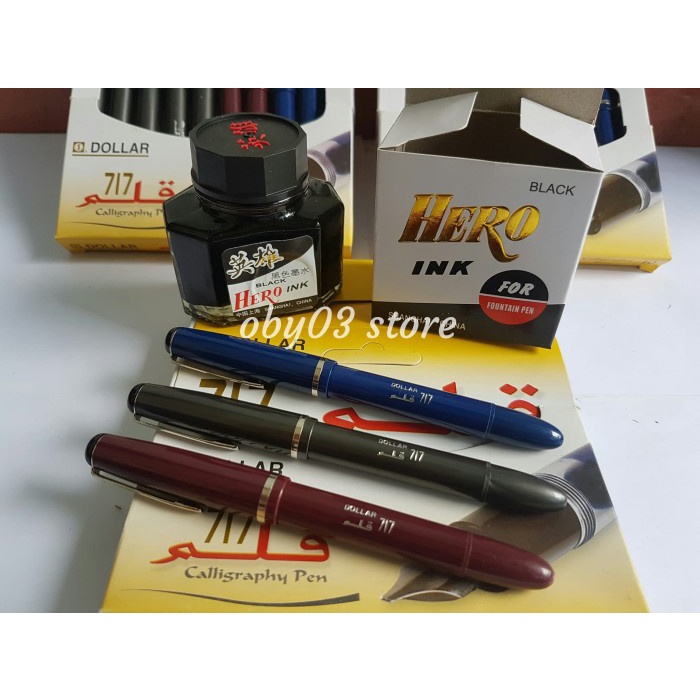 

(TERLARIS) Paket Murah..Fountain Pen Dollar Made In Pakistan Dan Tinta Botol Hero