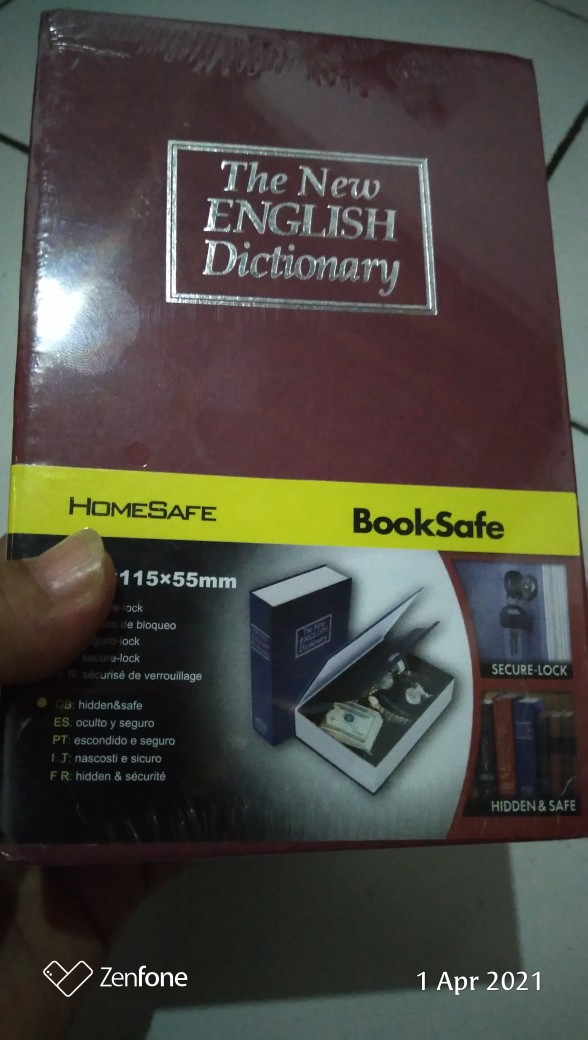Brankas Mini Model Buku Kamus - Security Dictionary Cash Jewelry Key Lock Book Storage S Size - Red