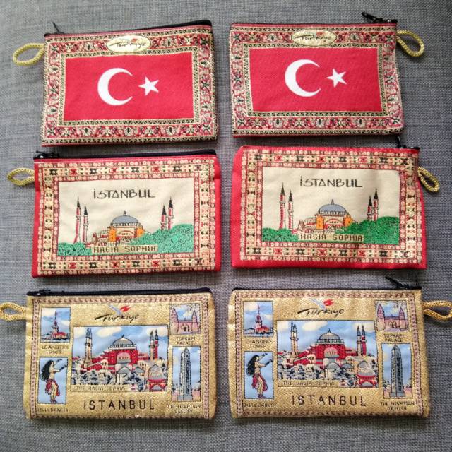 pouch kosmetik dompet koin tempat tissu wadah obat souvenir oleh2 manca negara turki istanbul turkey