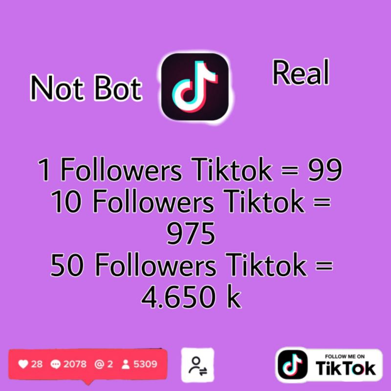 follower Tiktok permanen akun real Not bot