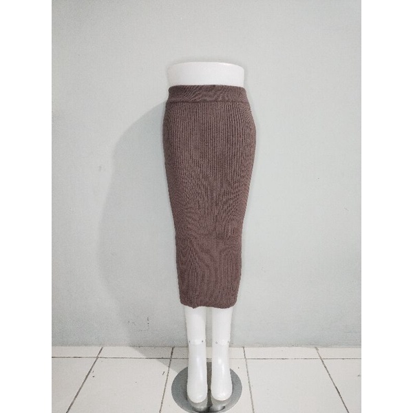 rajut premium, rok span rajut, rok span rajut, rok knit rajut premium-Bergundy