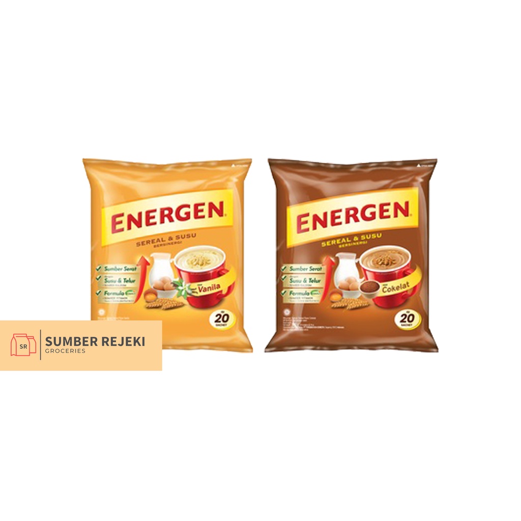 

ENERGEN VANILA / COKLAT RENTENG isi 10sachet x 32gr GROSIR & ECER
