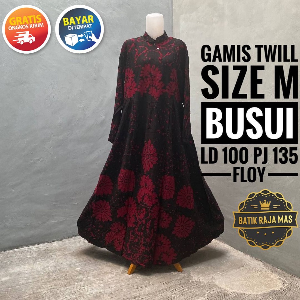 Baju Gamis Wanita Dewasa Kekinian Modern Terbaru Rayon Twill Ori Pekalongan Busui Friendly Motif Bat