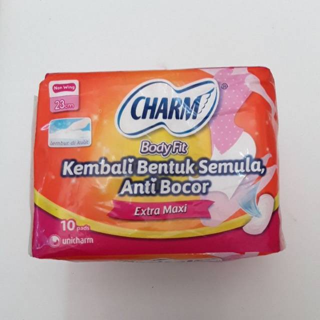 Charm Bodyfit Extra Maxi Pembalut 23 cm isi10 Sheets