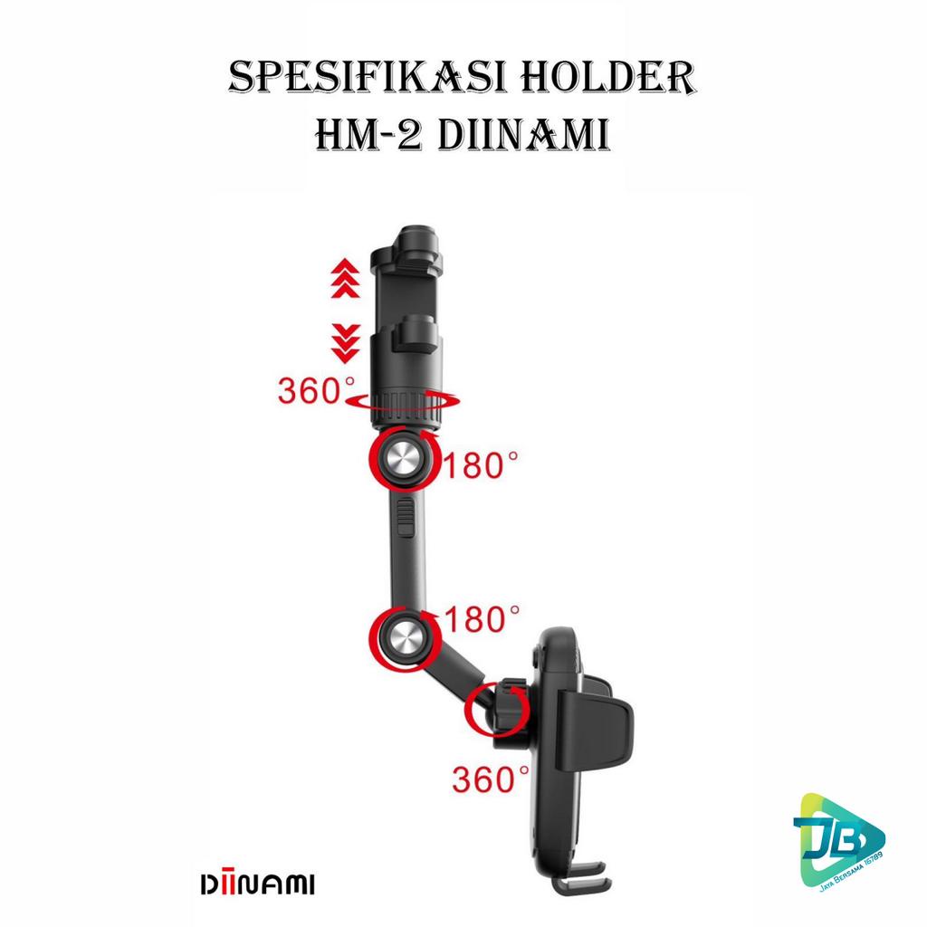 DIINAMI HM-2 CAR PHONE HOLDER REARVIEW MIRROR ADJUSTABLE UNIVERSAL HOLDER putar 360 derajat / Holder mobil di spion multifungsi JB8810