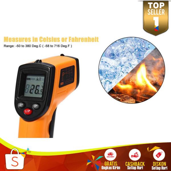 Thermometer Laser Infrared Non Contact TE 04 Termometer Pengukur Suhu Tubuh Akurat Mudah Digunakan