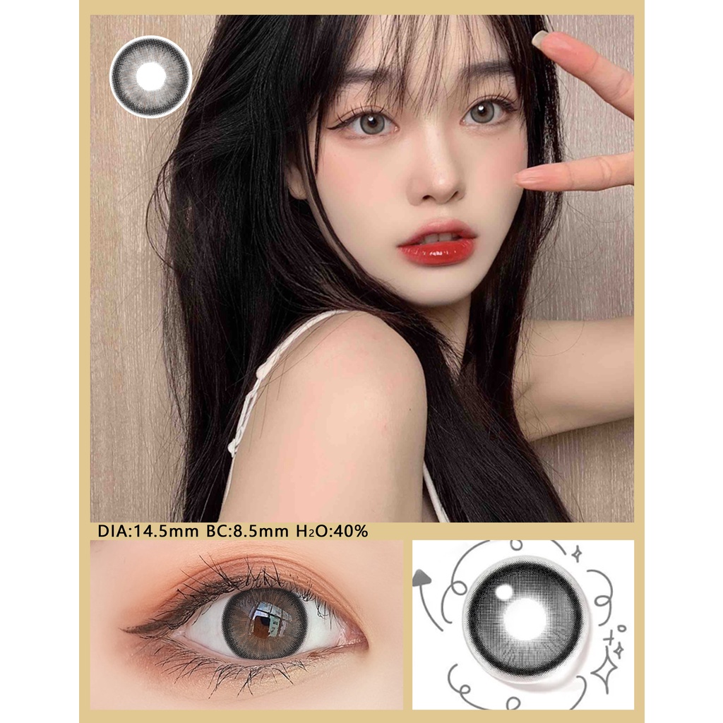 1 Pasang Lensa Kontak Warna Diameter 14-14.5MM Lensa Kontak soflen soflens softlens soflen mata soflens hitam soflens grey