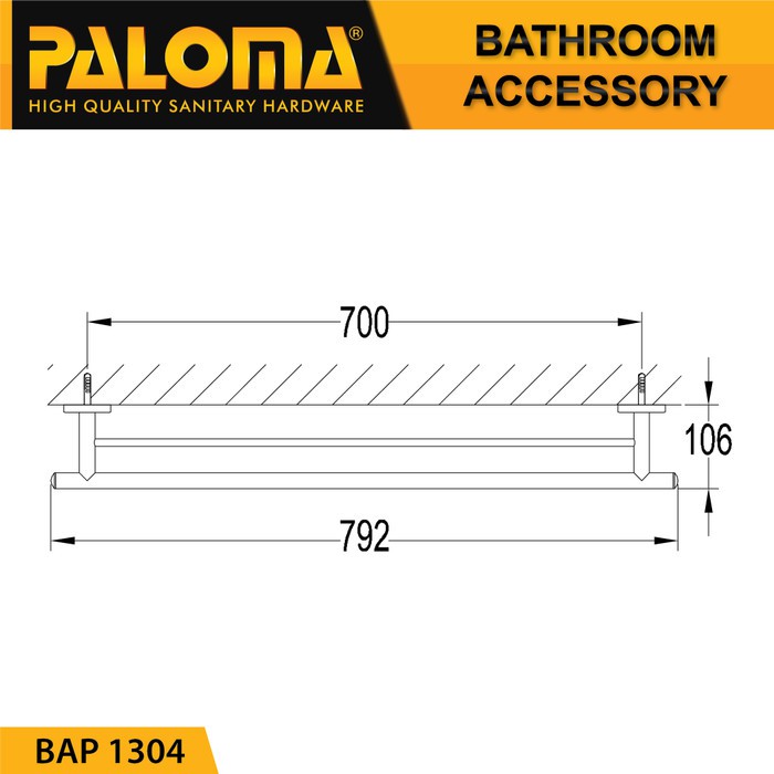 PALOMA BAP 1304 Rak Handuk Baju Gantungan Hanger Dinding Kamar Mandi