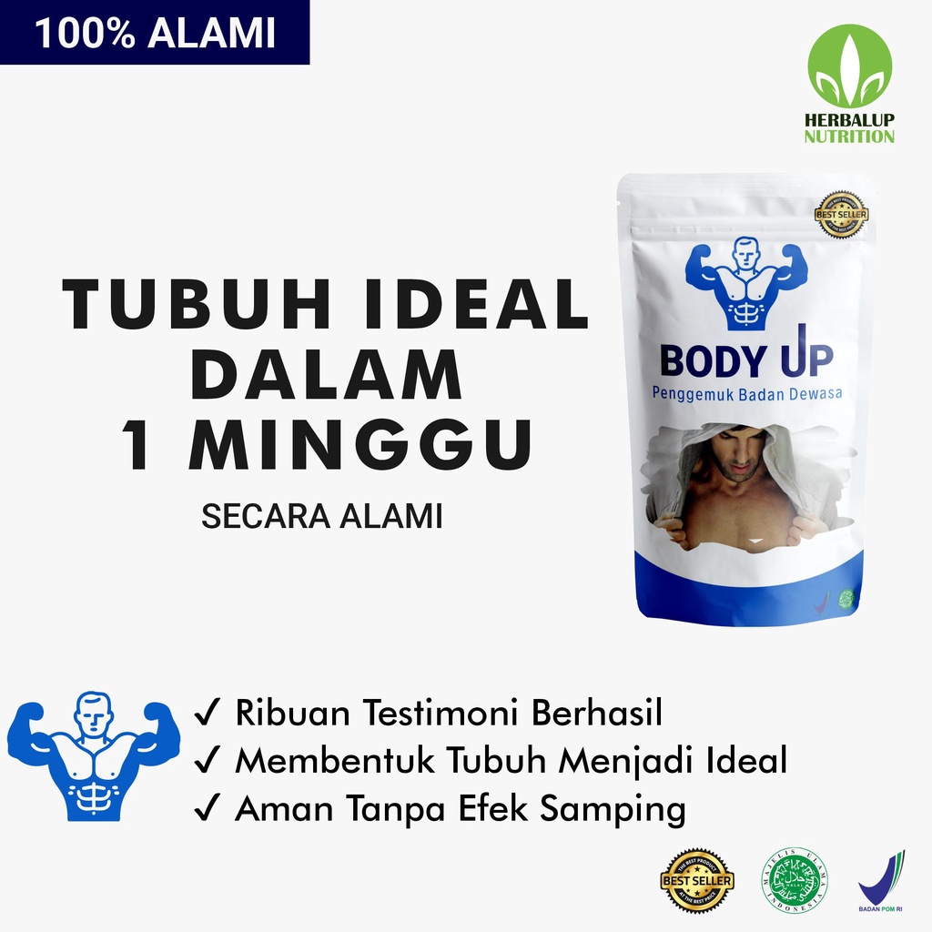 COD Penggemuk Badan BodyUp Asli Permanen Penggemuk Badan Cepat Ampuh Super Protein