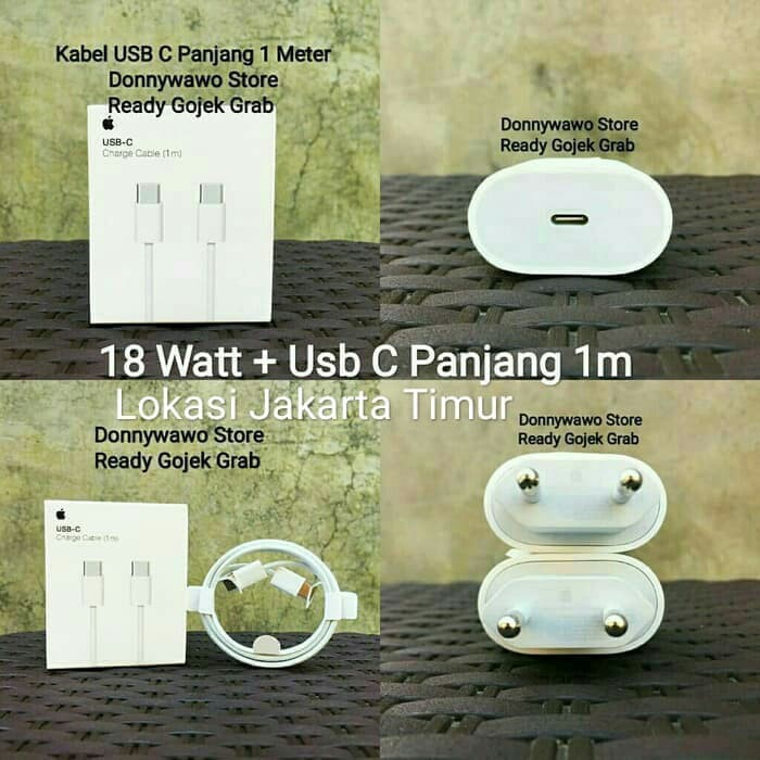 Dnn85 Fast Charging Charger 18 Watt 18w Kabel USB Type C Ipad Pro 2018