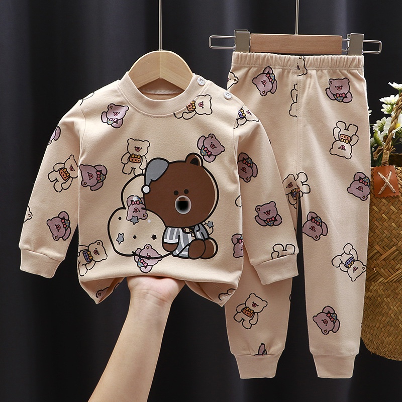 1234OS - Piyama Set Premium ll 6 - 36 Bulan. Baju Atasan Lengan Panjang &amp; Celana untuk Bayi Laki-Perempuan.