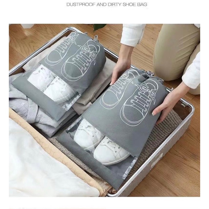 shoes bag kantong sepatu travel tas sepatu traveling tas serbaguna tas tali serut