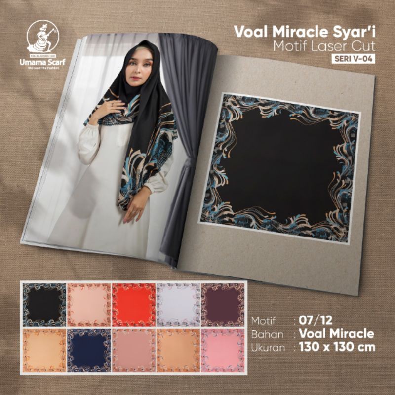 Hijab segiempat Voal Miracle Syar'i motif 3