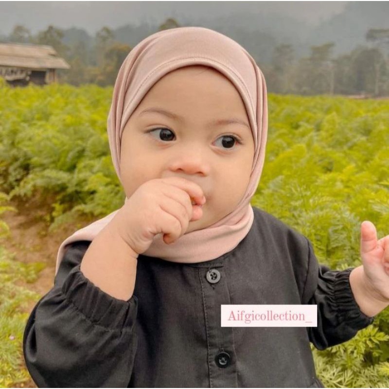 (Camila) Pashtan anak Camila / Pashmina instan anak jersey premium