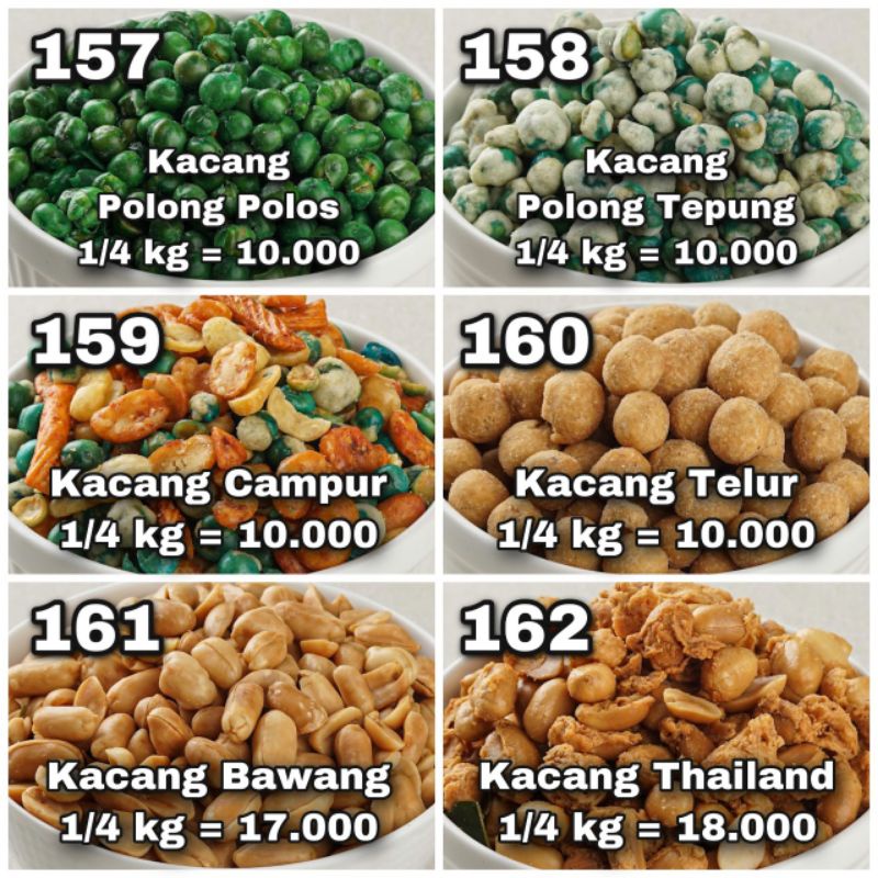 

kacang bawang dan kacang thailand berat 250 gram