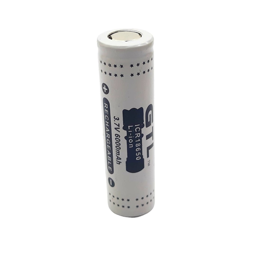 Batery 18650 Rechargeable Li-ION 3.7V - 6000mAh Paket 2pcs Warna Gray 1 Buah