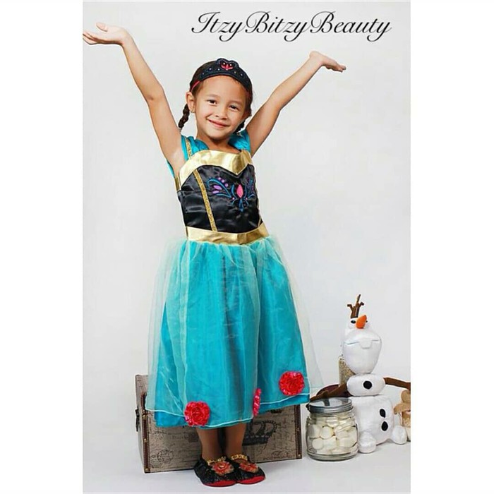 dress kostum anak frozen anna elsa