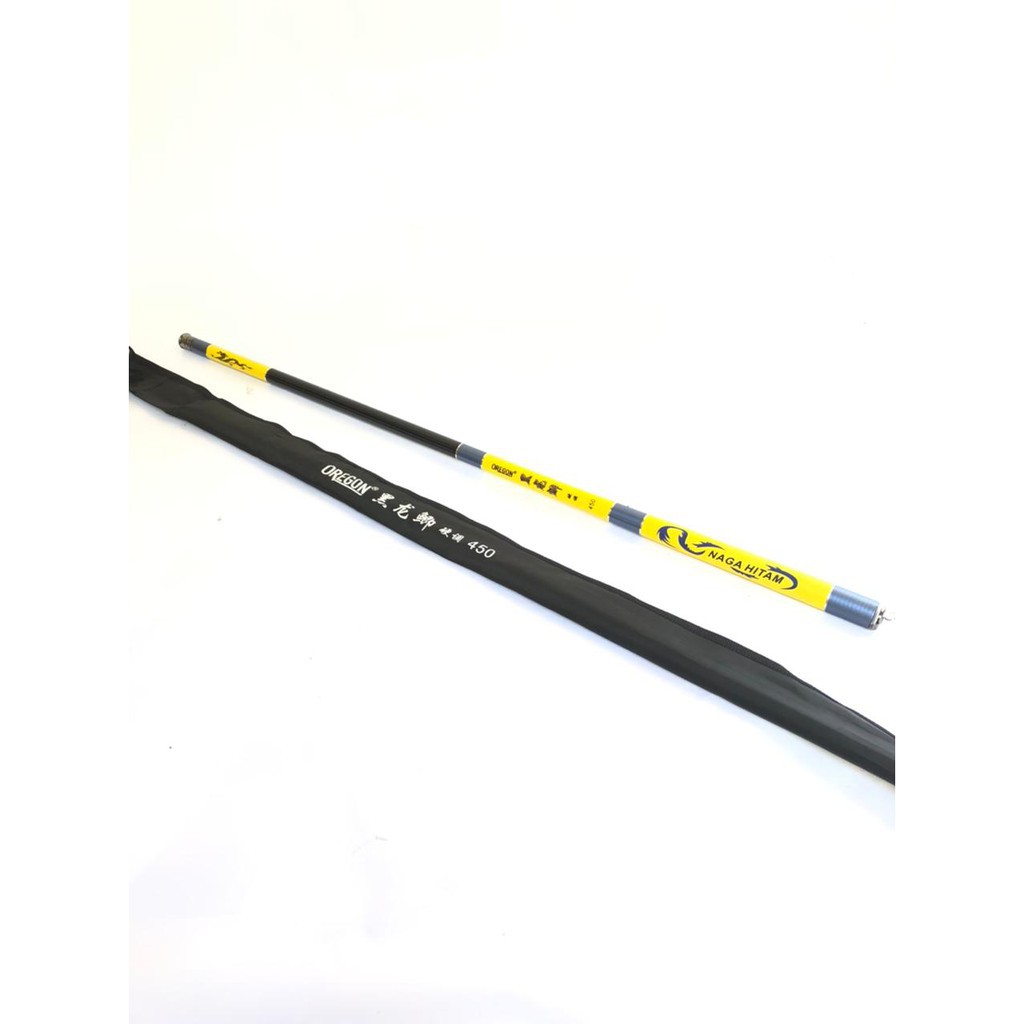 Joran Tegek Murah Oregon Naga Hitam Ruas 360 450 540 630 Cm Ros Panjang Bonus Pelampung Anti Badai