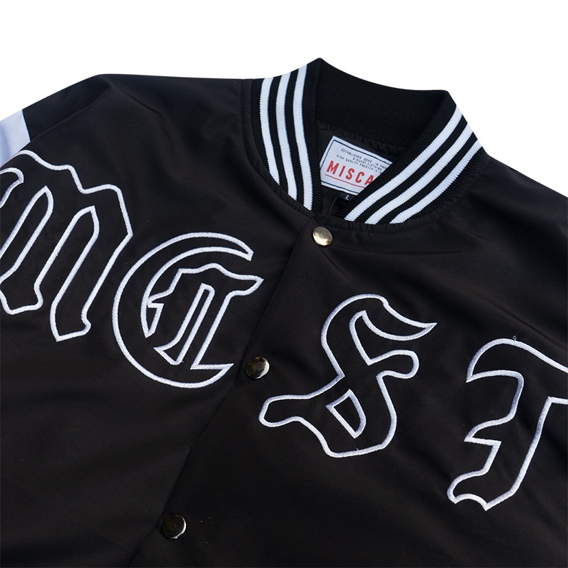 NEW Miscast Varsity Jacket Vintage Chavez Hitam