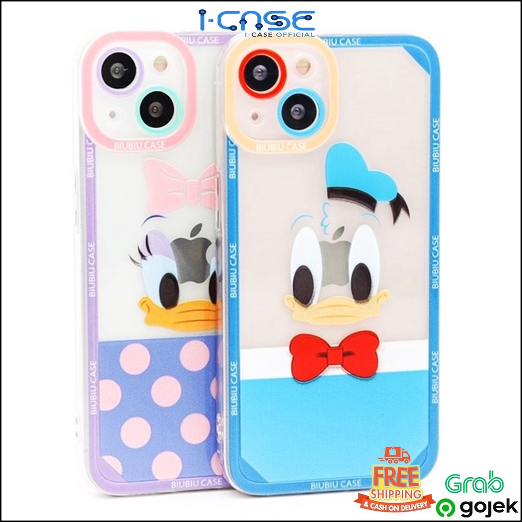 Soft Case For iPhone 7 8 SE 7+ 8+ X XR XS 11 12 13 Mini Pro Max Cartoon Disney Donald Duck Full Lens Cover