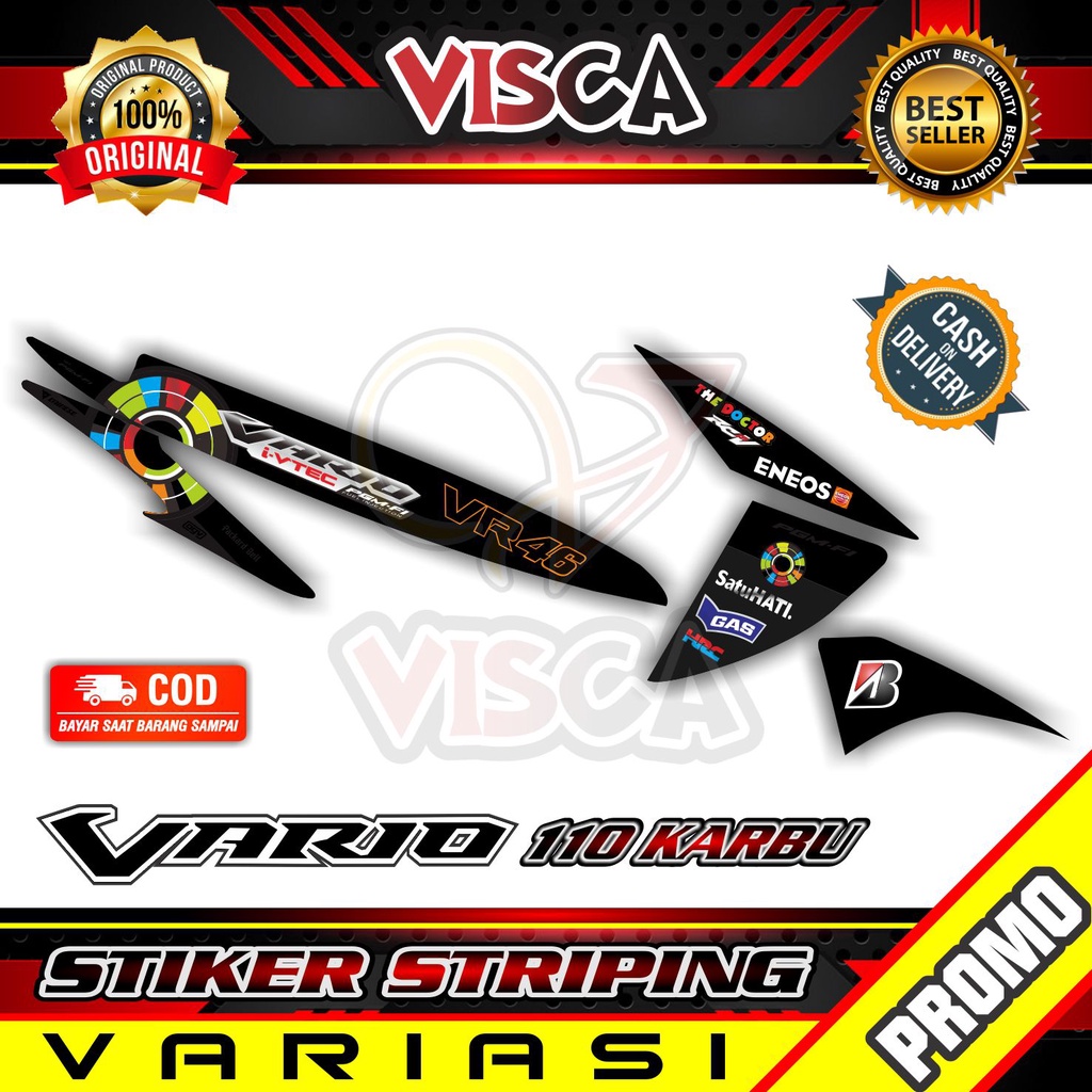 Striping Vario 110 Karbu -  Sticker Striping Variasi Lis Vario 110 Karbu - Striping Hologram Vario 1