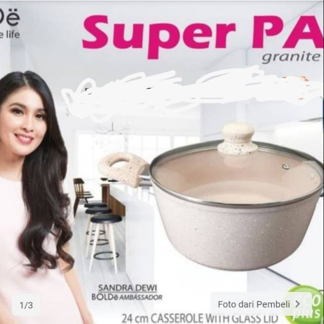 Super pan bolde 24cm casserelo with glass ild  panci bolde