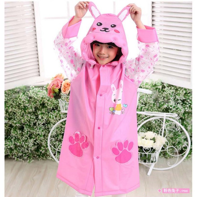 Baju Jaa Jas Hujan Anak 10 Tahun Perempuan Cewek PINK RABBIT Jas Jaz Ujan Hujan Anak SD Perempuan 11 Tahun Tebal