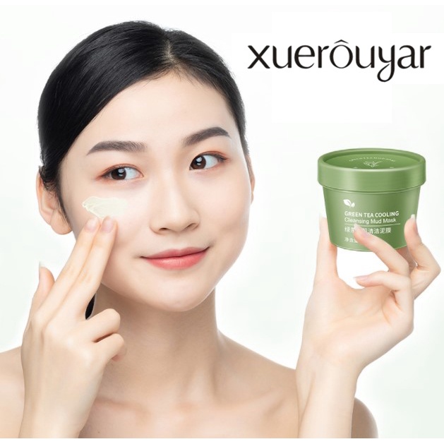 [HARGA PROMO] MUD MASK CLAY MASK GREEN TEA SOLUSI WAJAH CERAH BERSIH DAN GLOWING MASKER PEMBERSIH KOMEDO MENGECILKAN PORI PORI MENGURANGI PRODUKSI MINYAK BERLEBIH PENYEBAB JERAWAT XUEROUYA