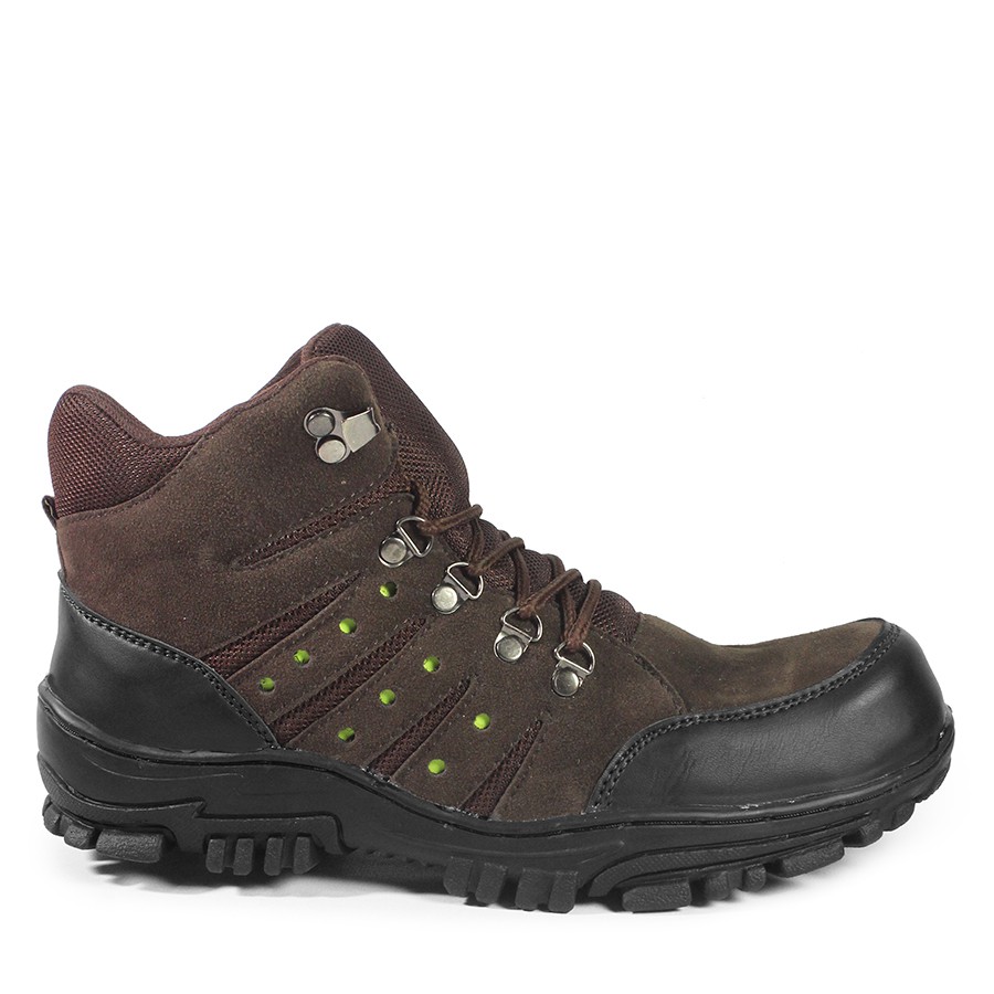 SM88 - Sepatu Murah Cowok Crocodile Macan Coklat Boots Safety Pria Outdoor Hiking Gunung Kekinian