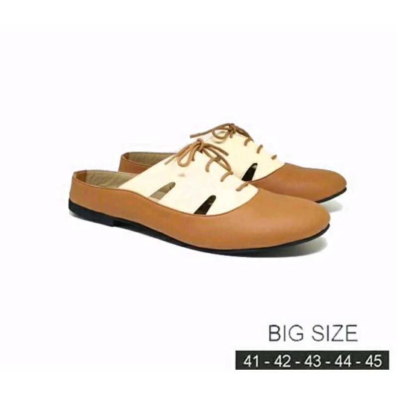 COD / Sepatu Bustong Wanita Big Size 41-42-43-44-45 Bustong Sandal Sneaker JUMBO Kaki Gemuk Kasual Sepatu Sendal Wanita Coklat, 44