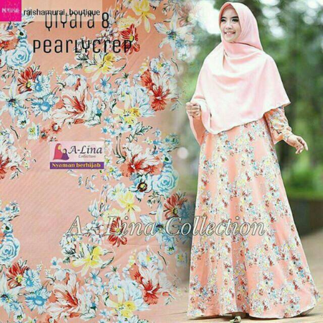 Alina gamis motif bunga Qiyara dress 8